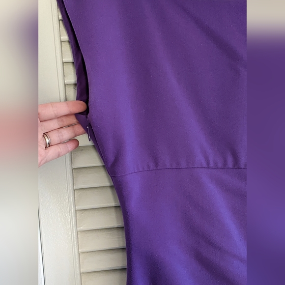 DvF Jori Ruched Sheath Dress in royal purple size 2 - Picture 4 of 14